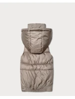 Dámska páperová bunda bez rukávov s kapucňou Goodlookin beige (B8600-12) Dámska páperová bunda bez rukávov s kapucňou Goodlookin beige (B8600-12)