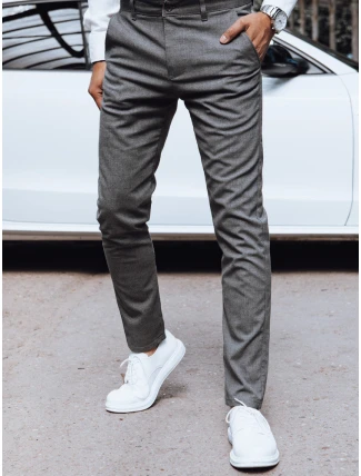 Pánske tmavosivé nohavice FashionStreet chinos UX4388
