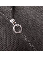 Dámska tepláková súprava v grafitovej farbe s farebnými vsadkami (AMG-346A)