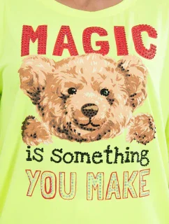 Blúzka s potlačou Magic yellow neon