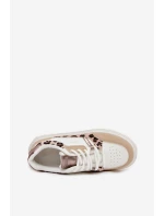 Damskie Sneakersy Na Platformie Big Star SS274357 Panterka Biało-Beżowe