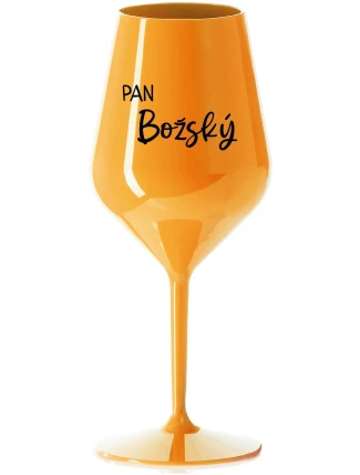 PAN BOŽSKÝ - oranžová nerozbitná sklenice na víno 470 ml PAN BOŽSKÝ - oranžová nerozbitná sklenice na víno 470 ml