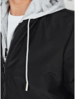 Pánska bunda bomber s kapucňou čierna FashionStreet TX5021 Pánska bunda bomber s kapucňou čierna FashionStreet TX5021