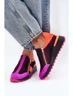 Skórzane Sneakersy Na Koturnie Maciejka 06853-15 Czarne