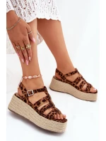 Sandały Damskie Z Paskami I Plecionką Panterka Pardauss