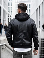 Pánska bunda s kapucňou, čierna, FashionStreet TX4716 Pánska bunda s kapucňou, čierna, FashionStreet TX4716
