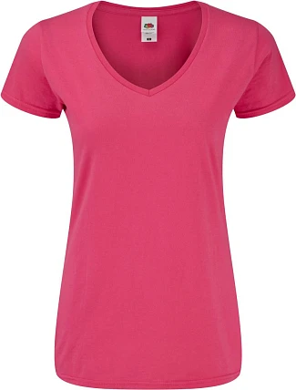 Fruit of the Loom Lady-Fit Iconic 150 T-shirt s výstrihom do V 16.1444 fuchsiová