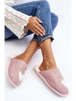 Damskie Klasyczne Kapcie Wsuwane Ocieplane Różowe Mabira