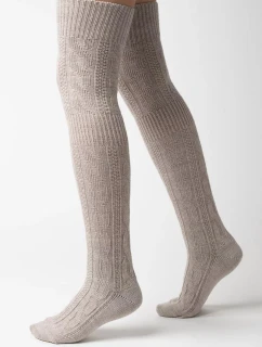 Dámske vlnené vysoké čižmy 089 Light beige - Steven