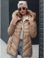Dámska zimná bunda MELOMA prešívaná s kapucňou béžová FashionStreet TY4712