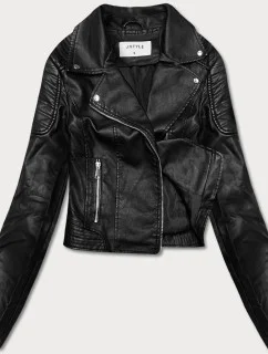 Krátke ramones z ekokože čierne (11Z8028)