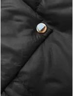 Krátka čierna dámska bunda s kapucňou (B8216-1) Krátka čierna dámska bunda s kapucňou (B8216-1)