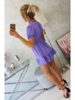 Šaty s viazaným výstrihom do V fialovej Šaty s viazaným výstrihom do V fialovej