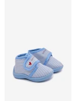 Detské papuče na suchý zips s prúžkami - svetloružové Lavelle Detské papuče na suchý zips s prúžkami - svetloružové Lavelle