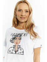 Dámske tričko TSH0190-000 White pattern b- Monnari Dámske tričko TSH0190-000 White pattern b- Monnari