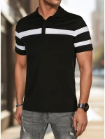 Pánske polo tričko s pruhmi čierne FashionStreet PX0631