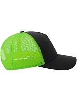 Atlantis Headwear Rapper Cotton-S 5-panelová truckerová čiapka 33.0260 čierna/zelená fluo