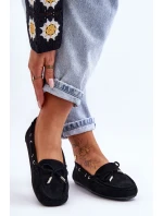 Damskie Zamszowe Mokasyny Czarne Si Passione