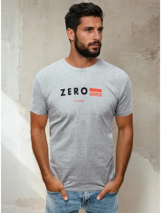 Pánske tričko s potlačou svetlo šedé FashionStreet RX4744