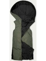 Čierno-khaki dlhá obojstranná dámska vesta (B8159-1) Čierno-khaki dlhá obojstranná dámska vesta (B8159-1)