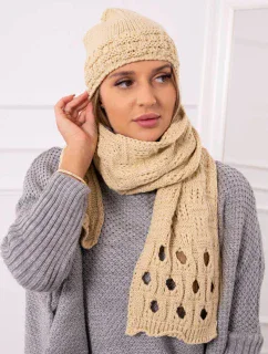 Dámska súprava so šálom Maja K327 beige