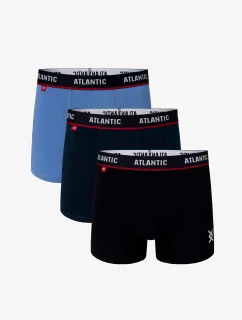 3-PACK Pánske boxerky ATLANTIC - tmavomodré, modré, tmavomodré,