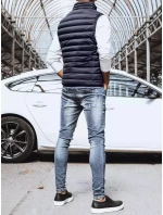 Pánska prešívaná tmavomodrá vesta FashionStreet TX4130 Pánska prešívaná tmavomodrá vesta FashionStreet TX4130