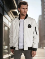 Pánska prechodná bunda bomber béžová FashionStreet TX5028 Pánska prechodná bunda bomber béžová FashionStreet TX5028