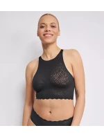 Dámsky top ZERO Feel Bliss Crop Top - BLACK - black 0004 - SLOGGI