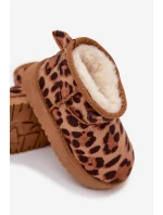 Dětské mládežnické sněhule vyhřívané s kožešinkou Panterka Hnědé Mireya