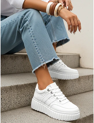 Dámske kožené tenisky ZY1394 white - FashionStreet Dámske kožené tenisky ZY1394 white - FashionStreet