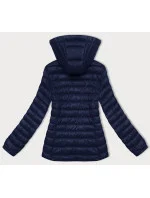 Tmavomodrá dámska prešívaná bunda s kapucňou J Style (16M9102-215)