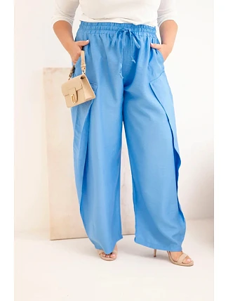 Dámske Plus veľkosť bavlnené nohavice s elastickým pásom Denim Dámske Plus veľkosť bavlnené nohavice s elastickým pásom Denim