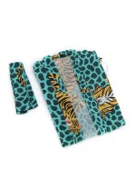 Dámske plážové pareo D81SZ-2 tyrkysový tiger - Self