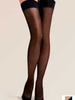 Samodržiace pančuchy 629 Puntin Nocciola-nero - GABRIELLA