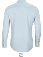 NEOBLU Bart Men Popelínová košeľa s dlhým rukávom a mao golierom 24.3792 soft blue