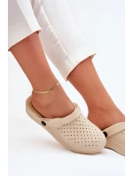 Piankowe Klapki Chodaki Damskie Beżowe Faylina