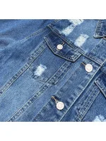 Dlhá svetlo modrá dámska džínsová oversize bunda (X-761) Dlhá svetlo modrá dámska džínsová oversize bunda (X-761)