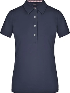Daiber JN 969 Dámske piqué polo „Plain“ 02.0969 tmavomodrá/červená-tmavomodrá-biela