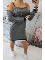 Šaty Tres Chic v grafitovej farbe