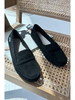 Mokasyny Damskie Z Eko Zamszu Czarne Rerceria