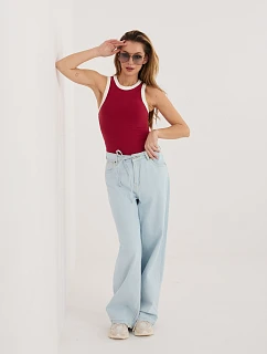 Nohavice D80033BB62629L221 svetlomodré