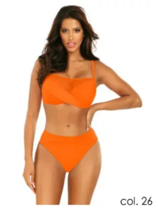 Dámske dvojdielne plavky Fashion 16 S1002N2-26c, oranžová - Self