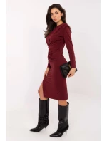 Dámske šaty model 220449 Burgundy - Rue Paris Dámske šaty model 220449 Burgundy - Rue Paris