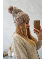 Milano fleecová čiapka K203 ecru melange+dark beige