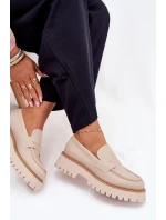 Dámske mokasíny na platforme Big Star - béžové