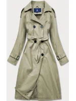 Dvojradový kabát v khaki farbe s opaskom (AG3-011) Dvojradový kabát v khaki farbe s opaskom (AG3-011)