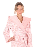Dámsky župan Flora s kapucňou 3956 3053 Patterned Pink Pearl - Vestis