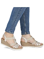 Dámske sandále espadrille pohodlné béžové Rieker 619B2-60 Dámske sandále espadrille pohodlné béžové Rieker 619B2-60