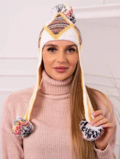 Dámska klapka na uši Eunika K322 biela + žltá